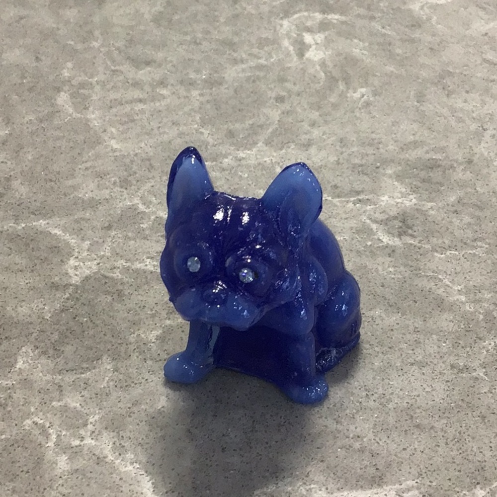 Vtg Westmoreland 2.5” Glass Bulldog Figurine Rhinestone Eyes